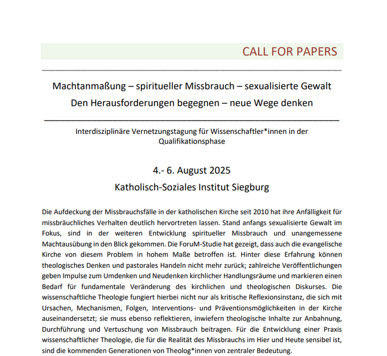 Call for Papers: Interdisziplinäre Vernetzungstagung