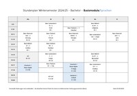 Stundenplan Bachelor (Teil-) Studiengänge Wintersemester 2024/25 (Stand 05.09.2024)