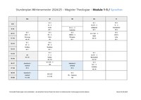 Stundenplan Magister Theologiae und Kirchliches Examen Wintersemester 2024/25 (Stand 05.09.2024)