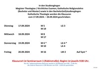 Termine Klausuren Sommersemester 2024, 2. Prüfungsphase